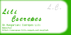 lili cserepes business card